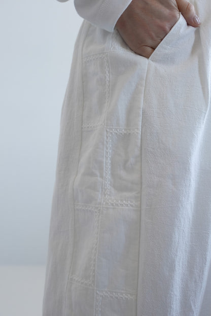 Side Lace Embroidered Wide Pants