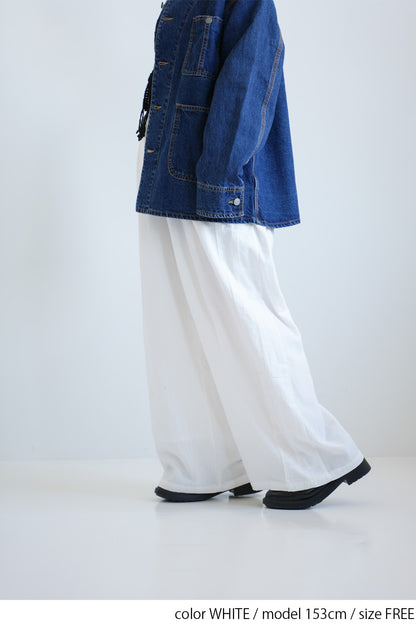 Side Lace Embroidered Wide Pants