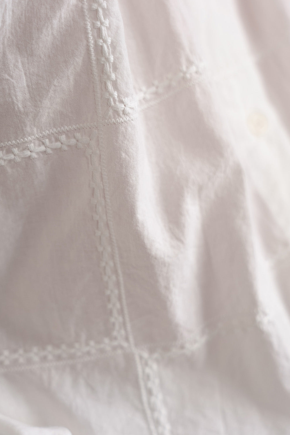 Square Embroidered Collar Frill Blouse