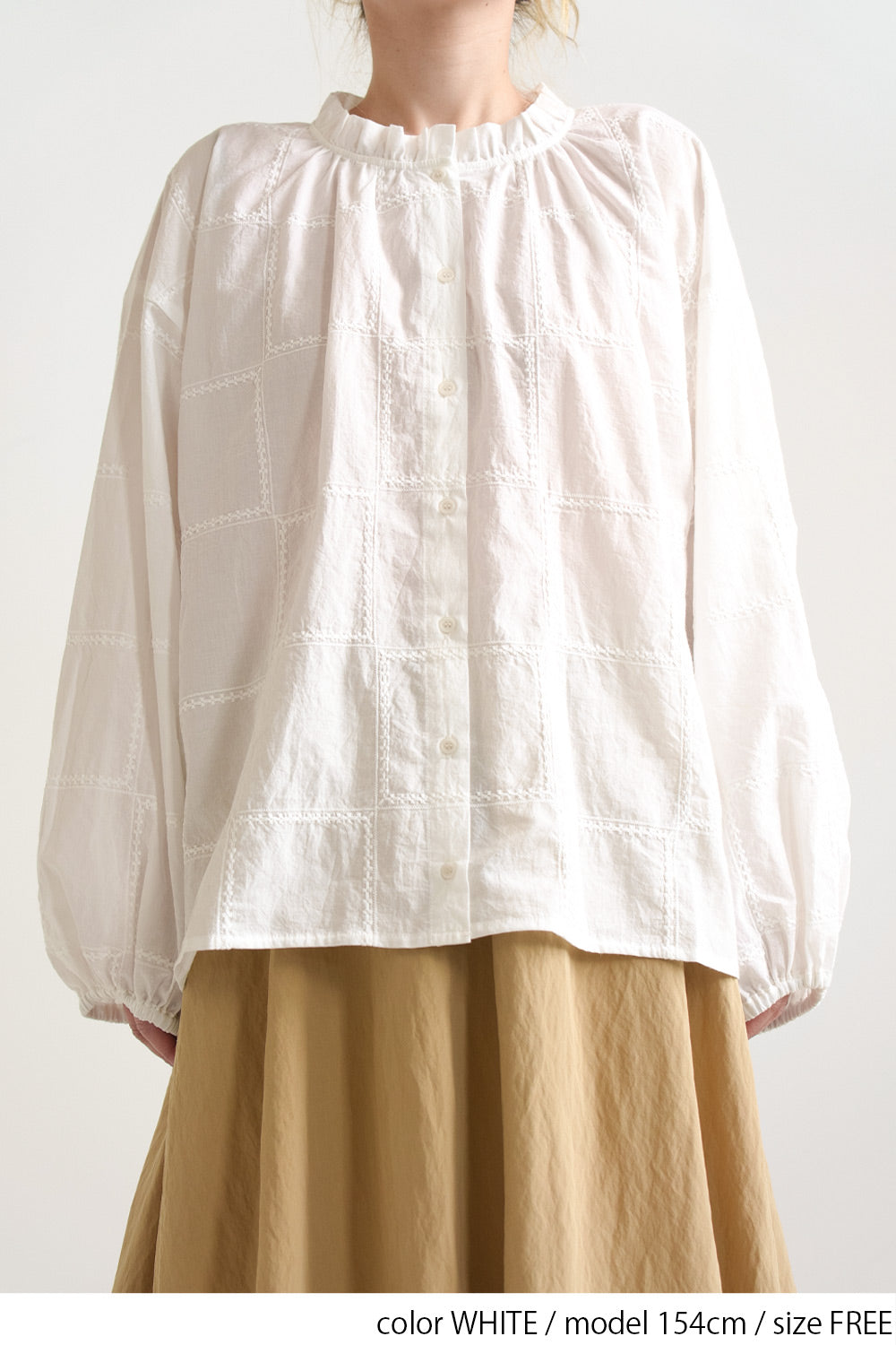 スクエア刺繍衿フリルブラウス – HEART MARKET