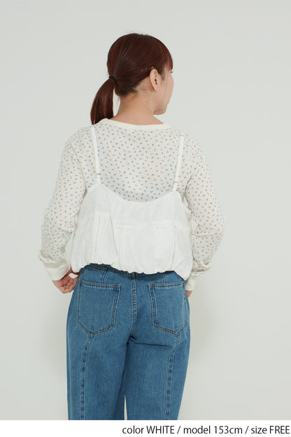 レース刺繍バルーンビスチェ
