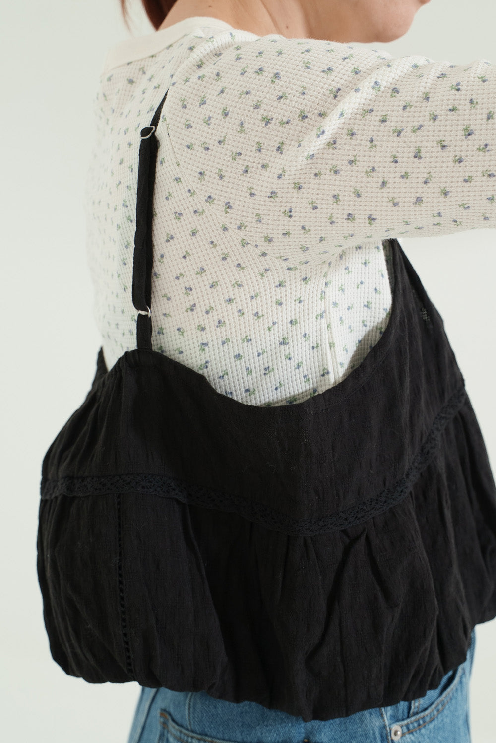 レース刺繍バルーンビスチェ