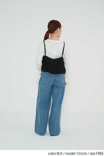 レース刺繍バルーンビスチェ