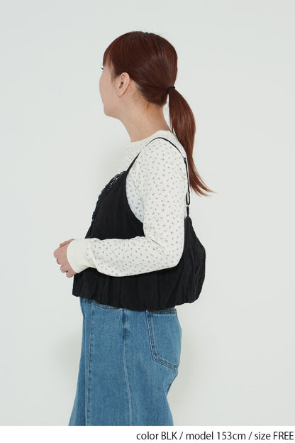 レース刺繍バルーンビスチェ