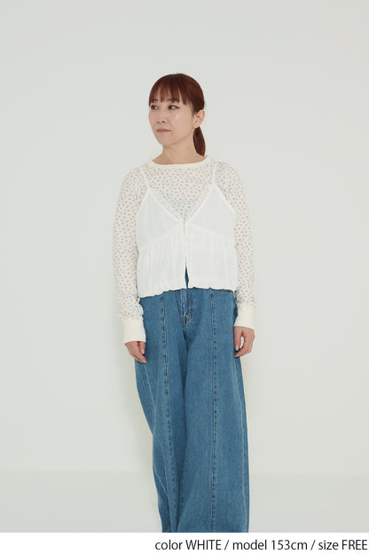 レース刺繍バルーンビスチェ