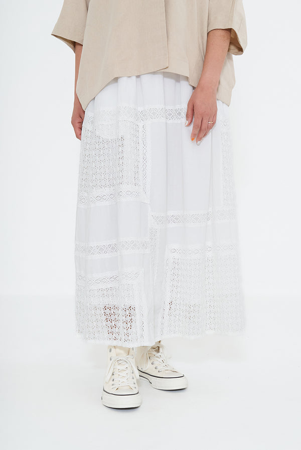 パッチワークレーススカート