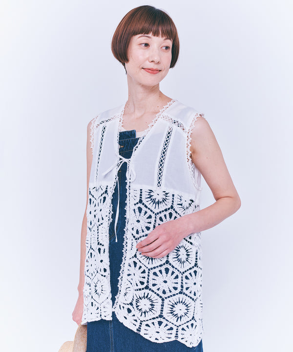 Lace Panel Vest