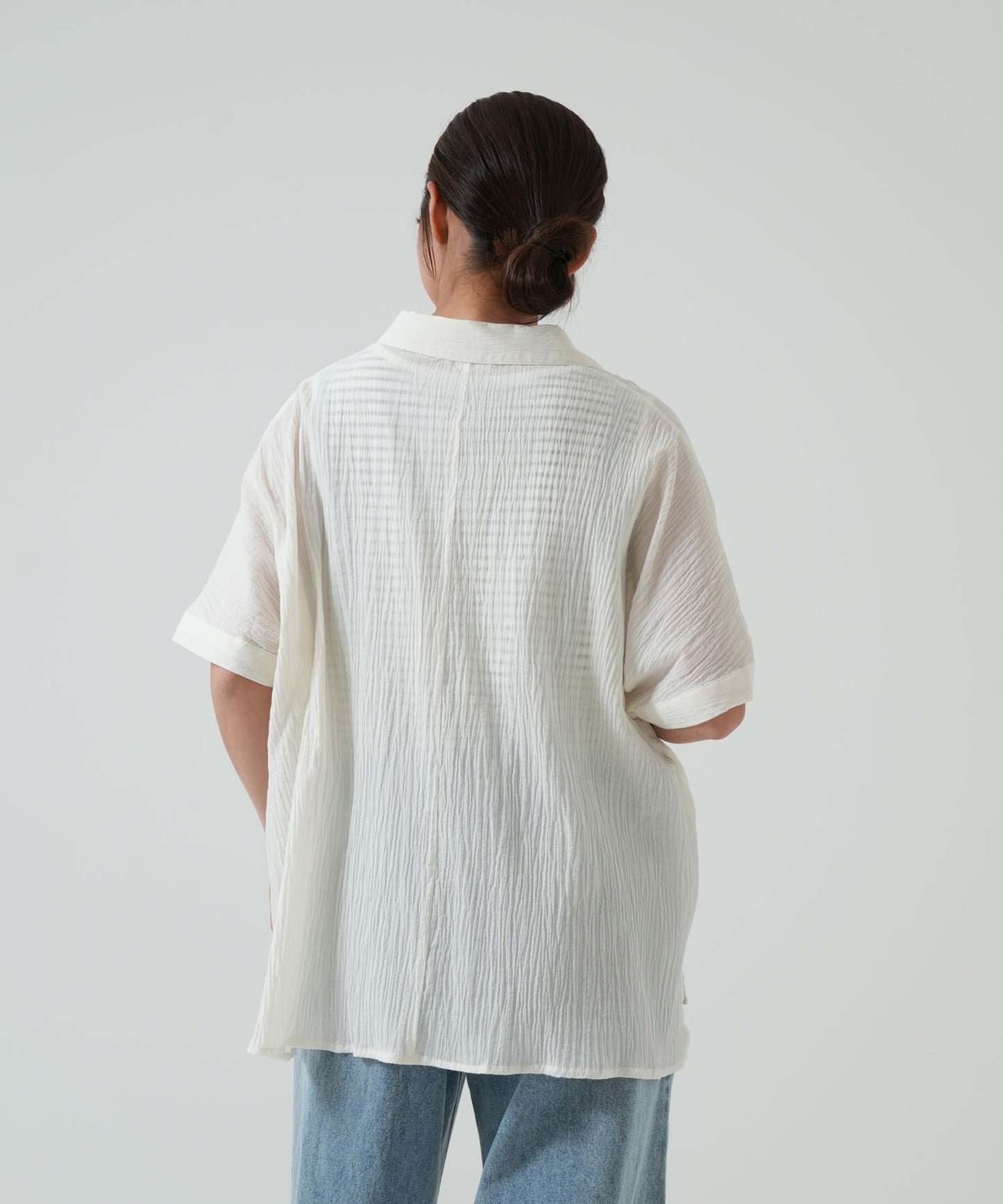 ★《Scheduled to arrive April 28》Front-open short-sleeve wide shirt