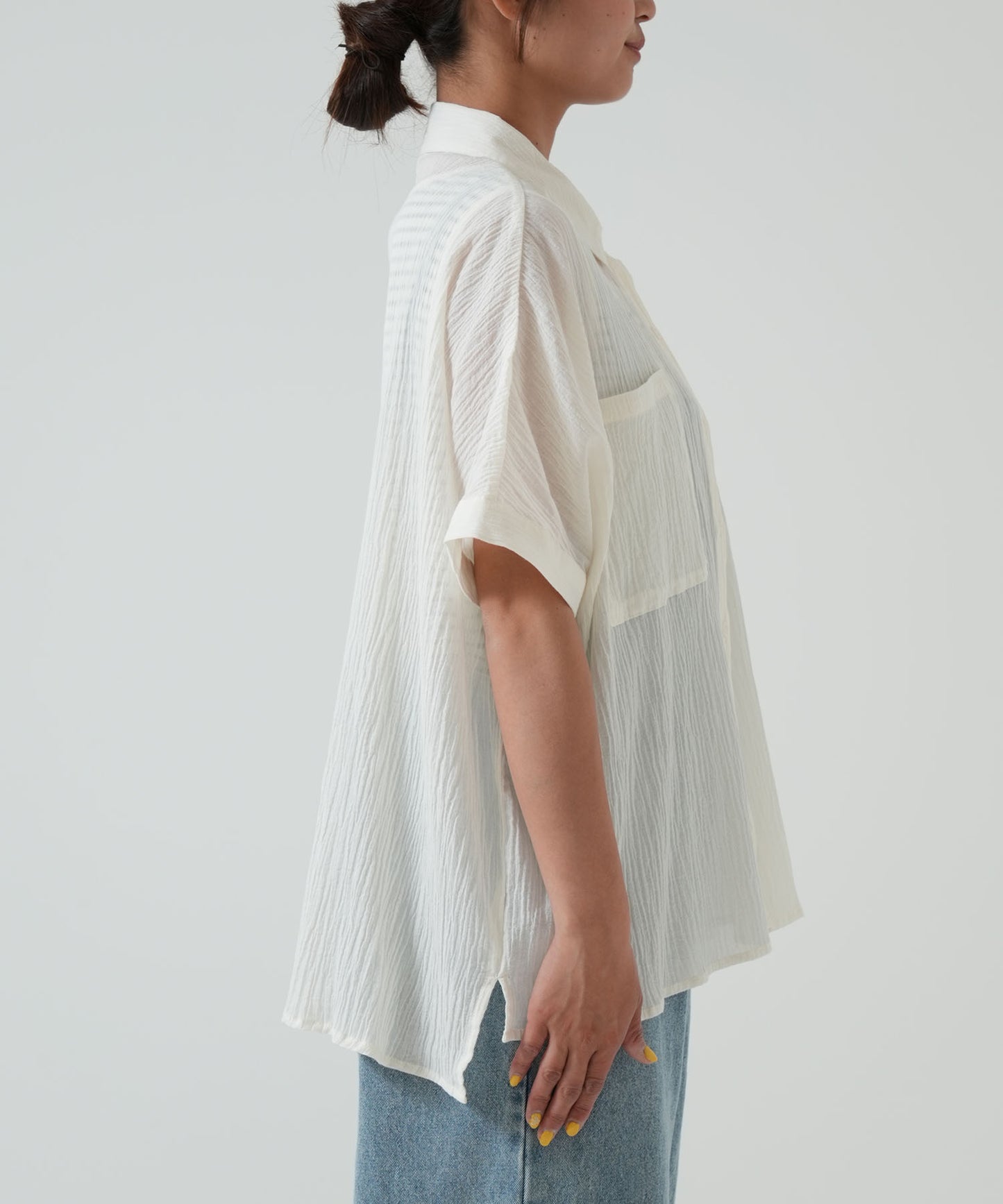 ★《Scheduled to arrive April 28》Front-open short-sleeve wide shirt