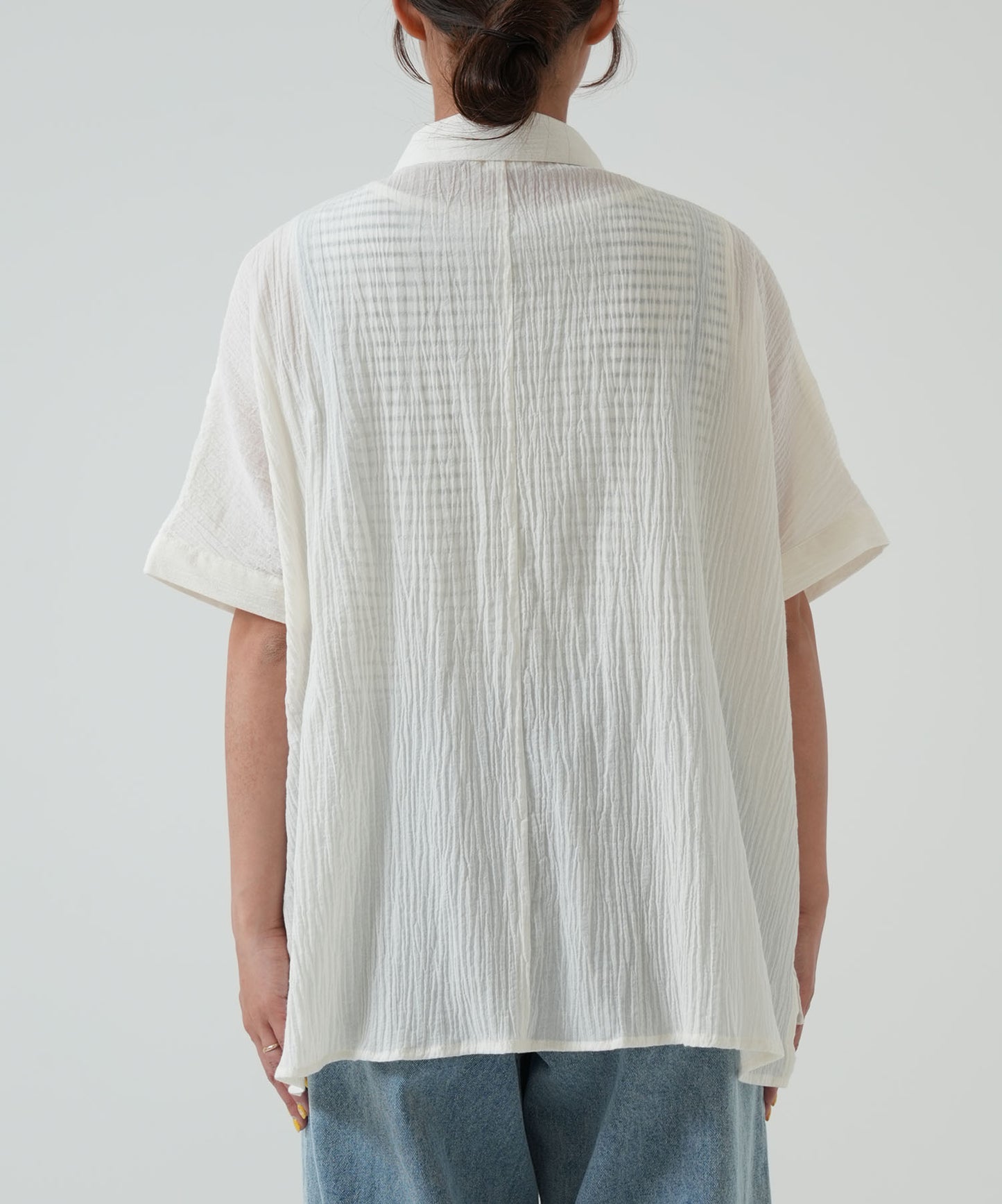★《Scheduled to arrive April 28》Front-open short-sleeve wide shirt