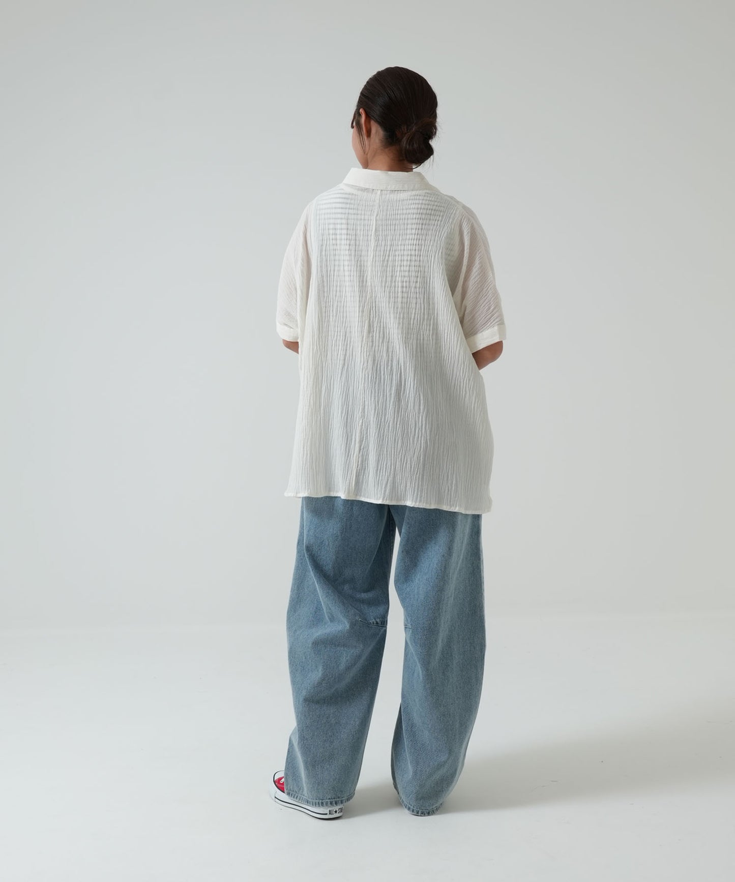 ★《Scheduled to arrive April 28》Front-open short-sleeve wide shirt