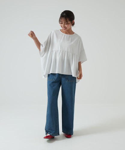 ★《Scheduled to arrive April 28》Gathered panel pullover