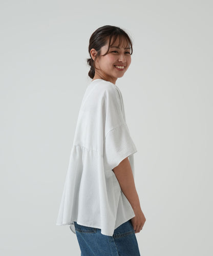 ★《Scheduled to arrive April 28》Gathered panel pullover