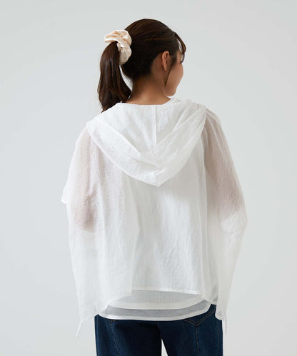 ★《Scheduled to arrive April 27》Hood multi-button sheer short-sleeve shirt