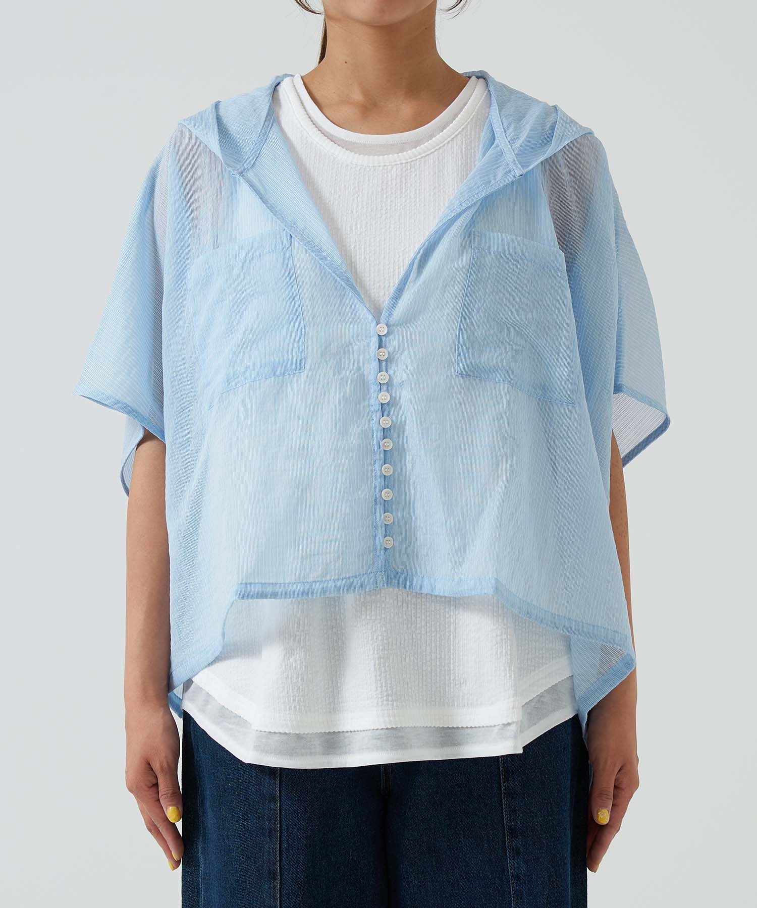 COMME des GARCONS AD2000 半袖 シアートップス フード多釦シアー半袖シャツ – HEART MARKET