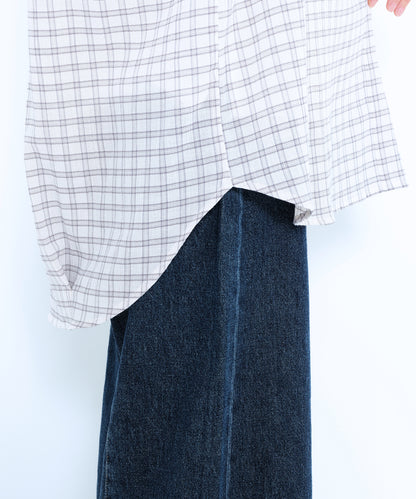 《6月19日入荷》ノースリーブバンドカラーシャツチュニック