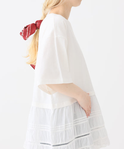 《近日発売》裾レース切替T