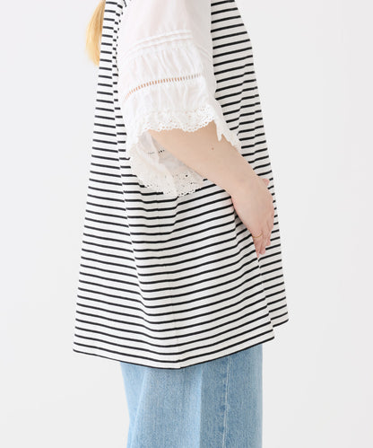 《近日発売》袖レース切替Tシャツ