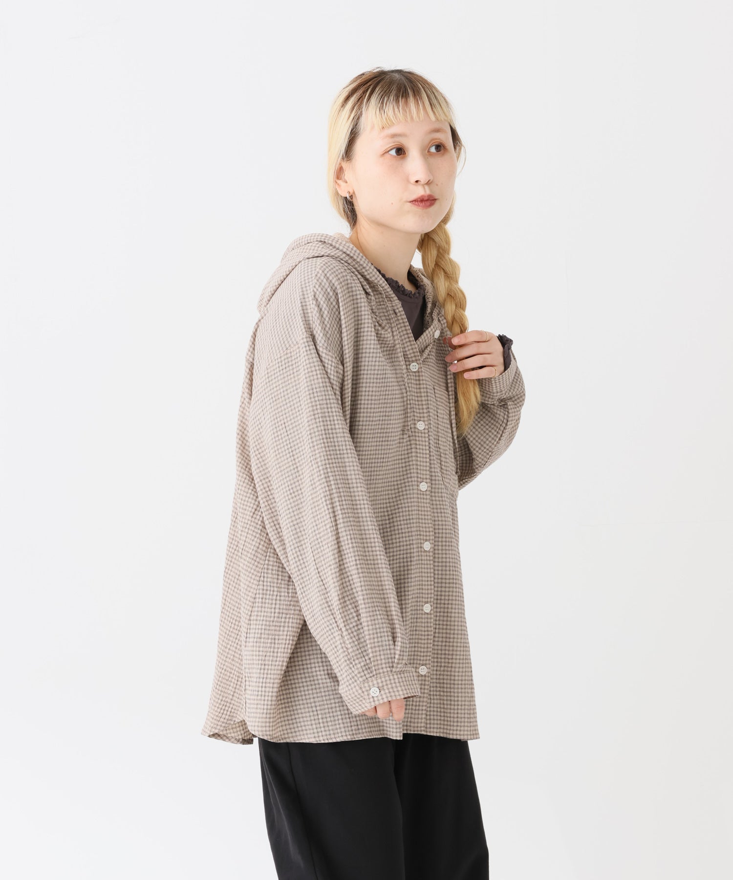 チェックベージュ / 154cm / FREE