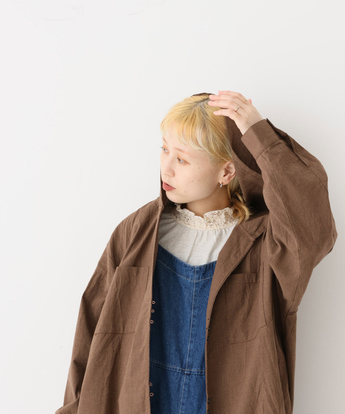 チェックブラウン / 154cm / FREE
