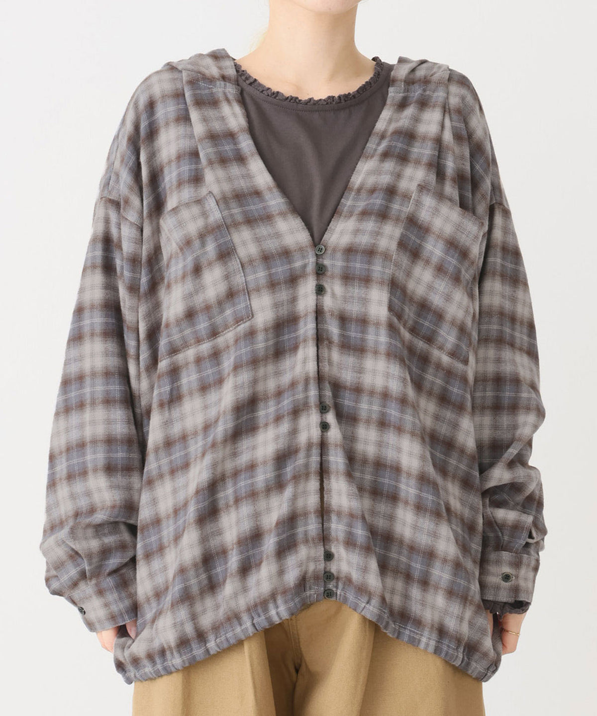 チェックグレー ※この画像が実物に最も近いお色味です。