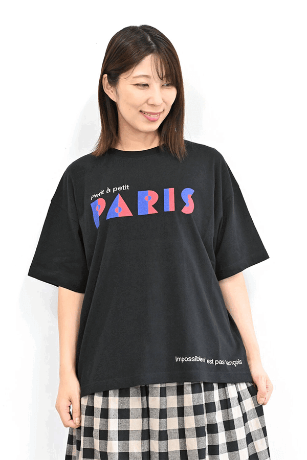 ≪OUTLET SALE≫PARISプリント刺繍TEE