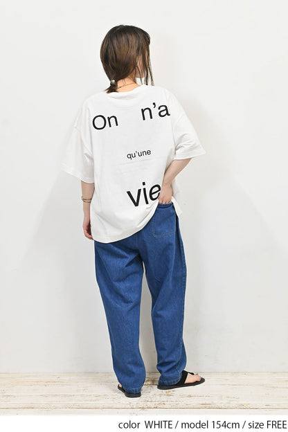 ≪OUTLET SALE≫PARISプリント刺繍TEE