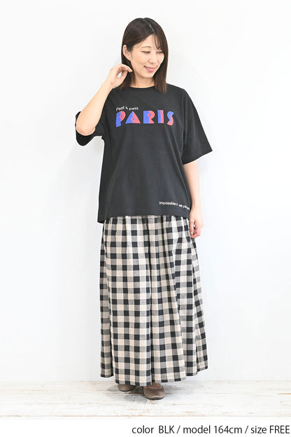 ≪OUTLET SALE≫PARISプリント刺繍TEE