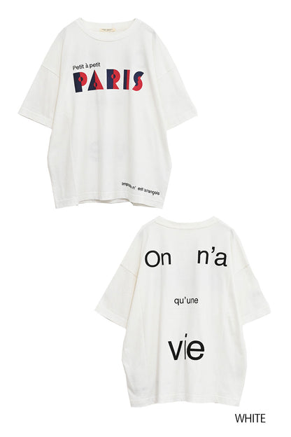 ≪OUTLET SALE≫PARISプリント刺繍TEE