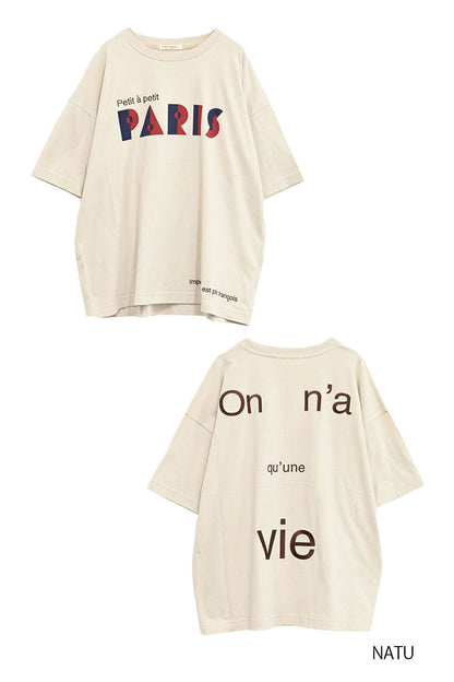 ≪OUTLET SALE≫PARISプリント刺繍TEE