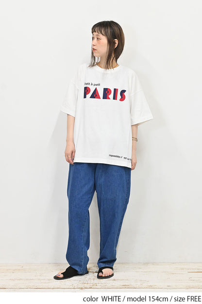 ≪OUTLET SALE≫PARISプリント刺繍TEE