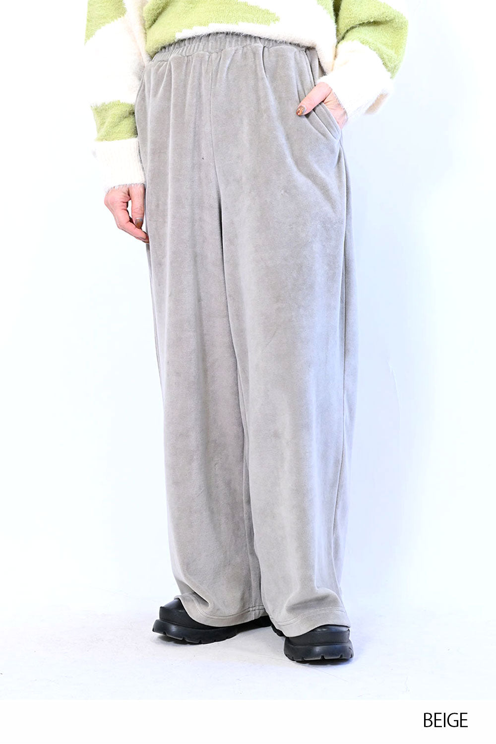 レディースラテンパンツ　ウエストベロア　サイドベロアリボン レディースラテンパンツ ウエストベロア サイドベロアリボン