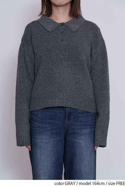 ≪SALE≫Knit Polo Pullover