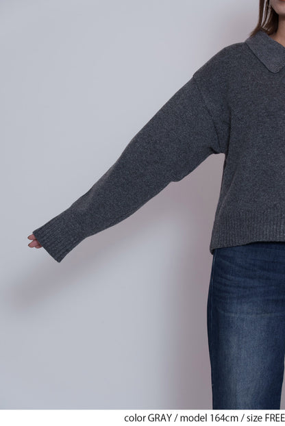≪SALE≫Knit Polo Pullover