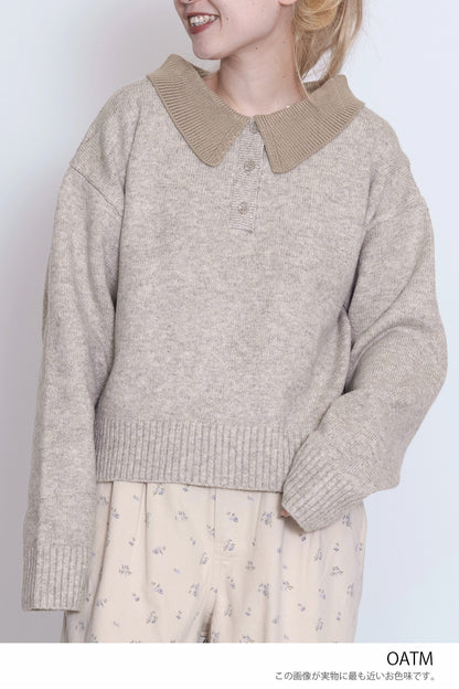 ≪SALE≫Knit Polo Pullover