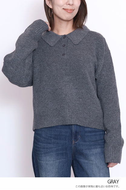 ≪SALE≫Knit Polo Pullover
