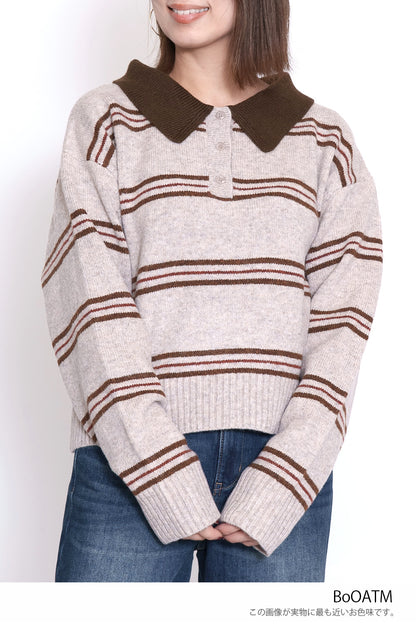 ≪SALE≫Knit Polo Pullover