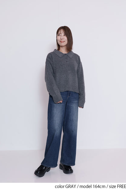 ≪SALE≫Knit Polo Pullover