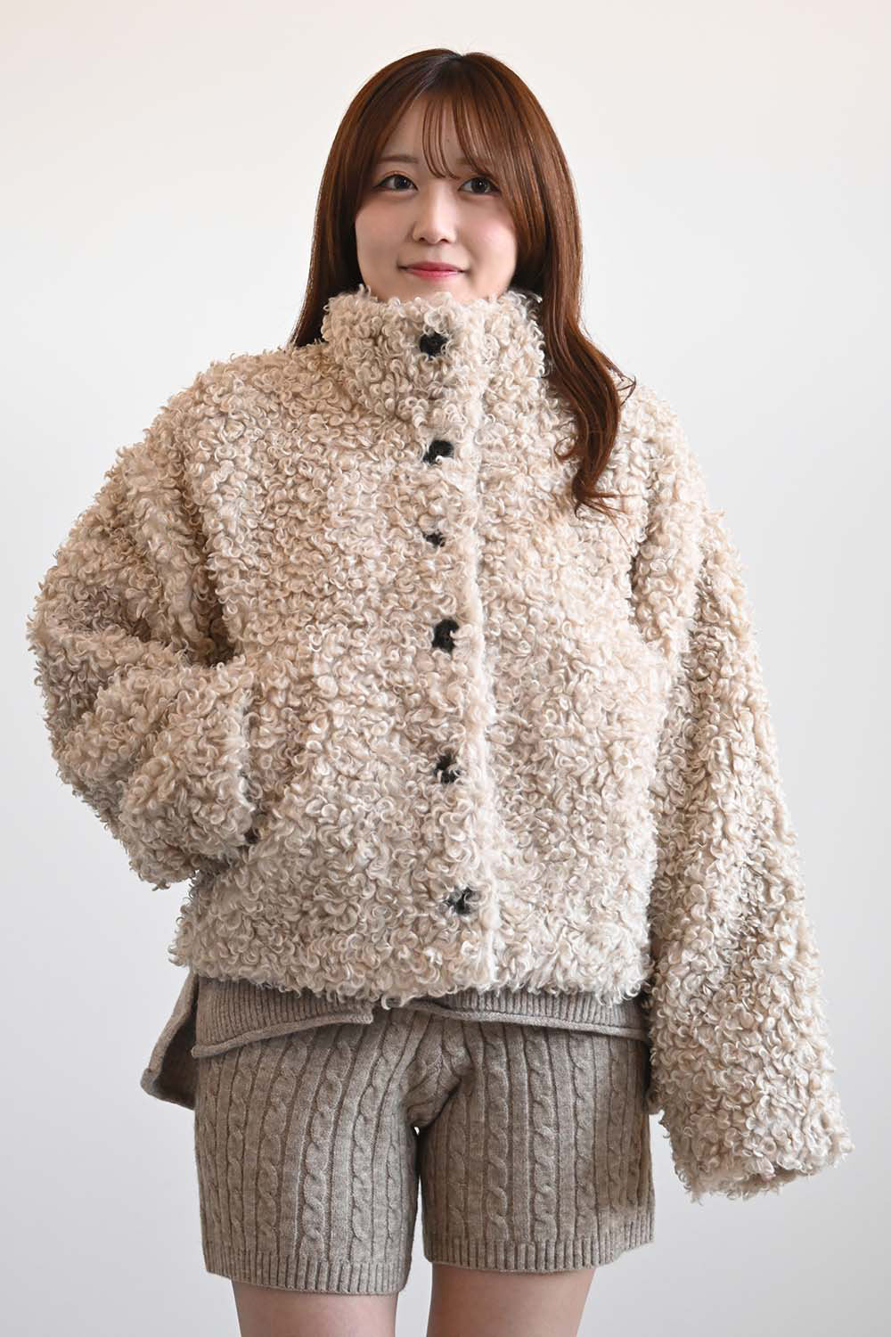≪SALE≫ Poodle Fur Mid-Length Jacket