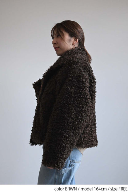 ≪SALE≫ Poodle Fur Mid-Length Jacket