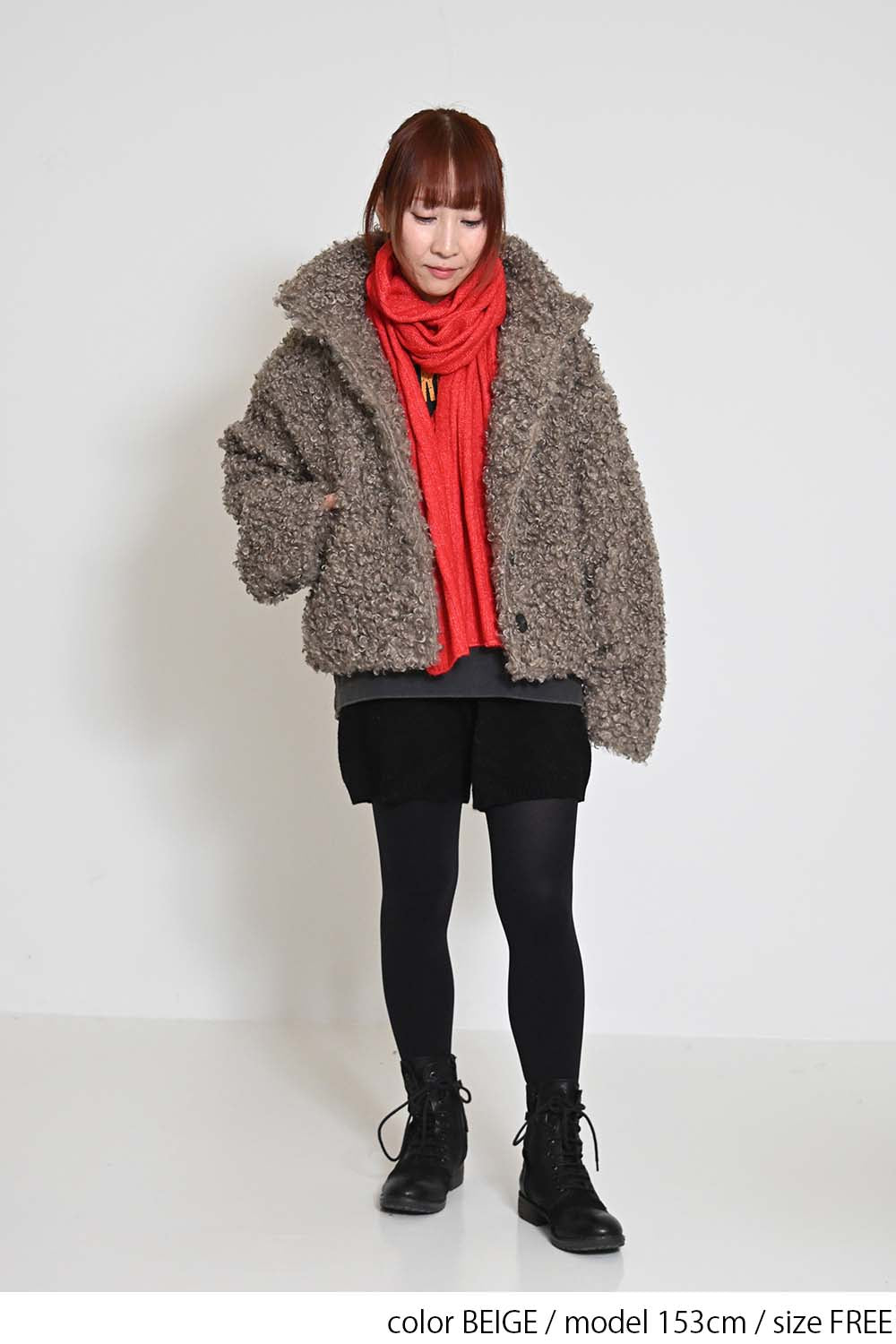 ≪SALE≫ Poodle Fur Mid-Length Jacket