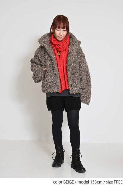 ≪SALE≫ Poodle Fur Mid-Length Jacket