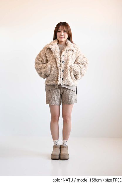 ≪SALE≫ Poodle Fur Mid-Length Jacket