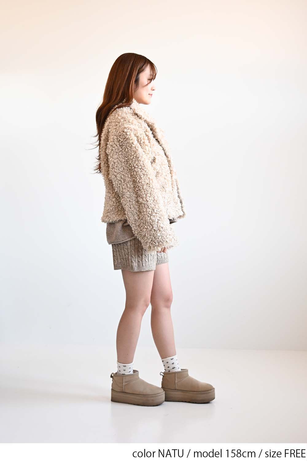 ≪SALE≫ Poodle Fur Mid-Length Jacket