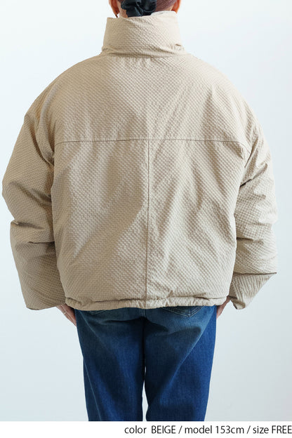 ≪SALE≫【Frame】Check Seersucker Quilted Stand Collar Short Jacket
