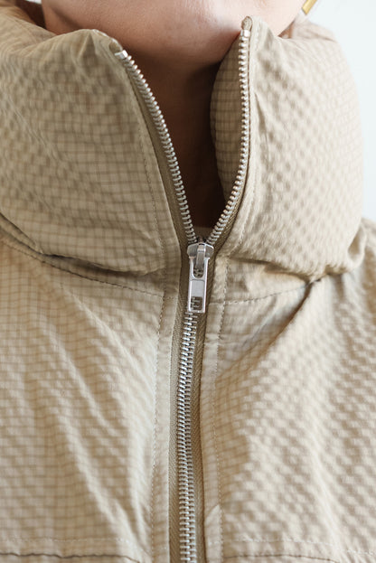 ≪SALE≫【Frame】Check Seersucker Quilted Stand Collar Short Jacket