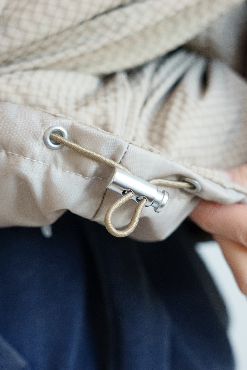 ≪SALE≫【Frame】Check Seersucker Quilted Stand Collar Short Jacket