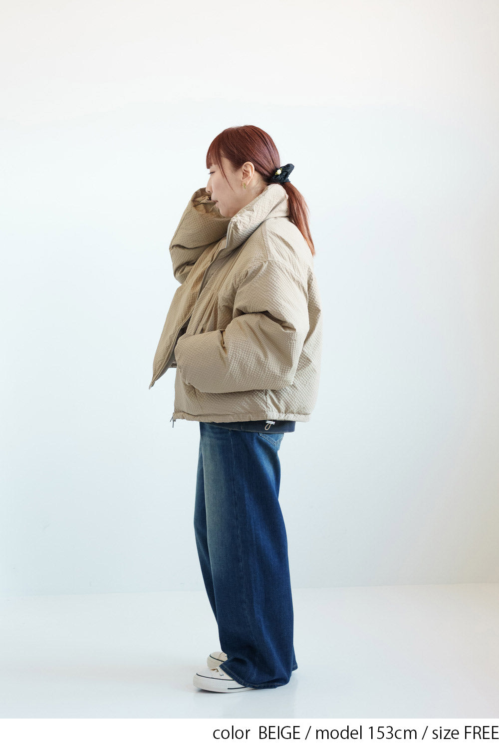 ≪SALE≫【Frame】Check Seersucker Quilted Stand Collar Short Jacket