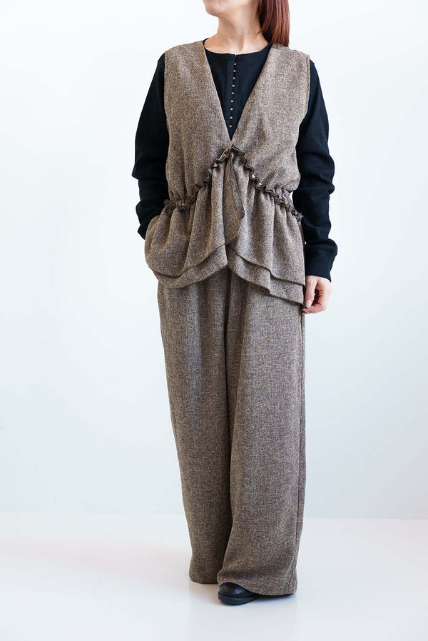 [WEB Exclusive] Summer Tweed Frill All-in-One Pants