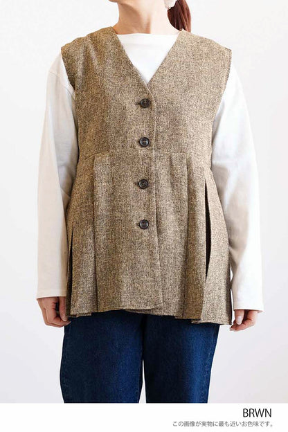 [WEB Exclusive] Summer Tweed Tuck Vest